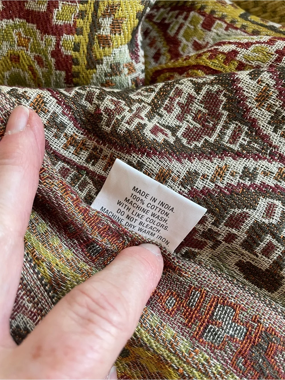 Crate and Barrel Picnic Blanket Throw - 100 Percent Cotton Made In India